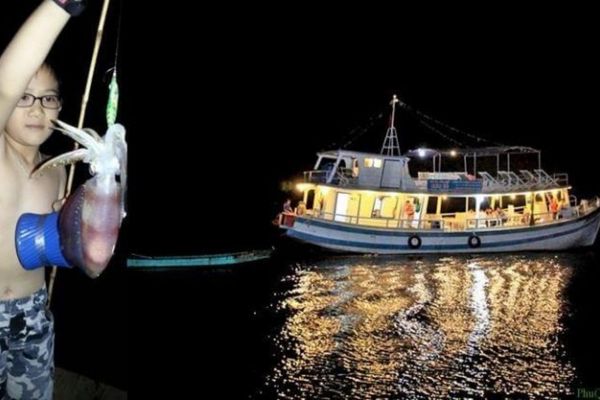 Tour câu mực đêm Nha Trang